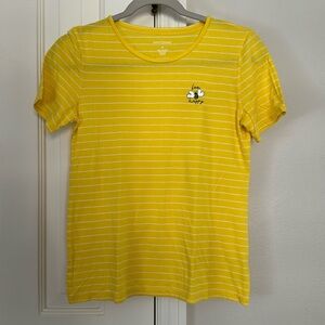 Banana Republic Yellow Lightweight Stripes “Be Happy” Tee